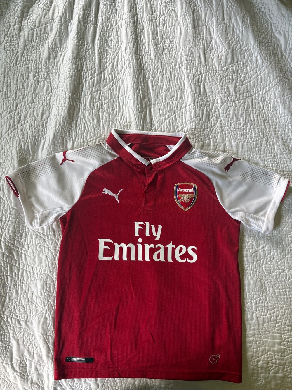 Puma Arsenal Kids Red and White Soccer Jersey
